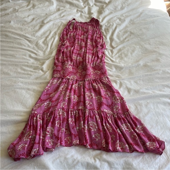A.L.C. Cody Floral Silk Dress Pink 10 - Picture 7 of 8